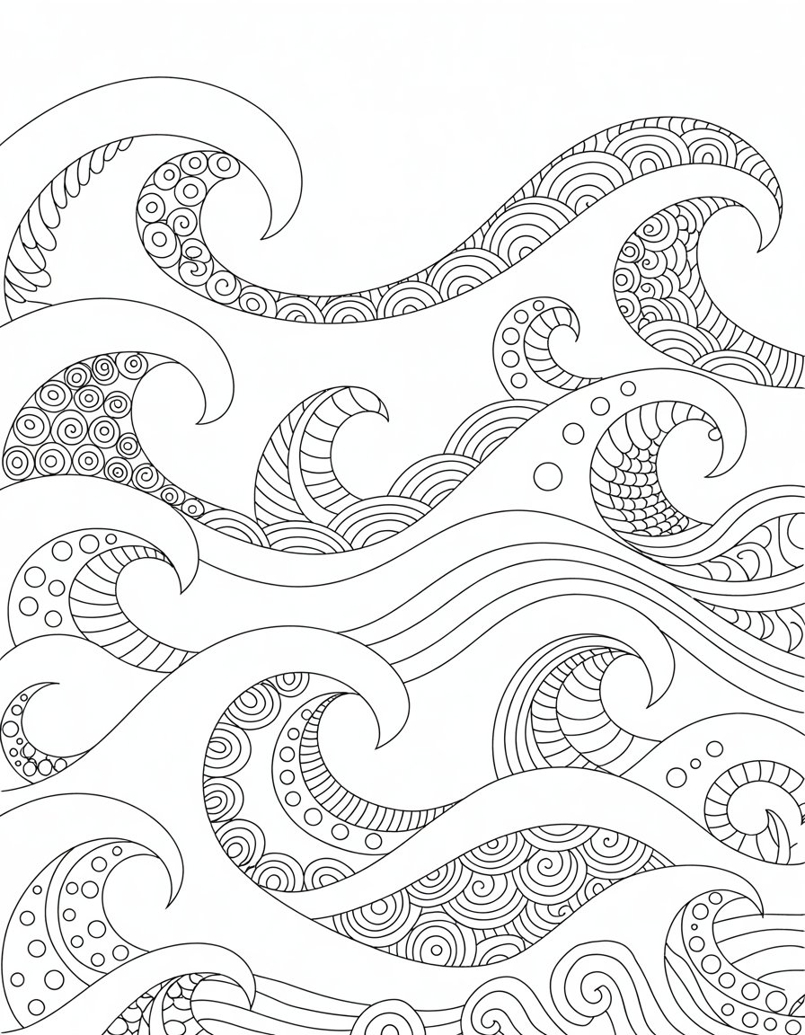 Ocean Wave Zentangle